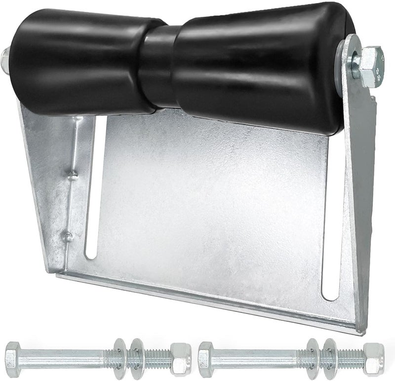AOFCRELI Boat Trailer Roller with Brackets 8" 10" 12" Galvanized Steel and Black Rubber Keel Roller for Boat Trailer - Image 1